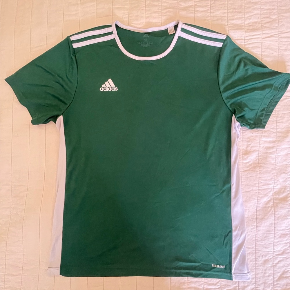 Adidas Men's Green and White Jersey Shirt XL